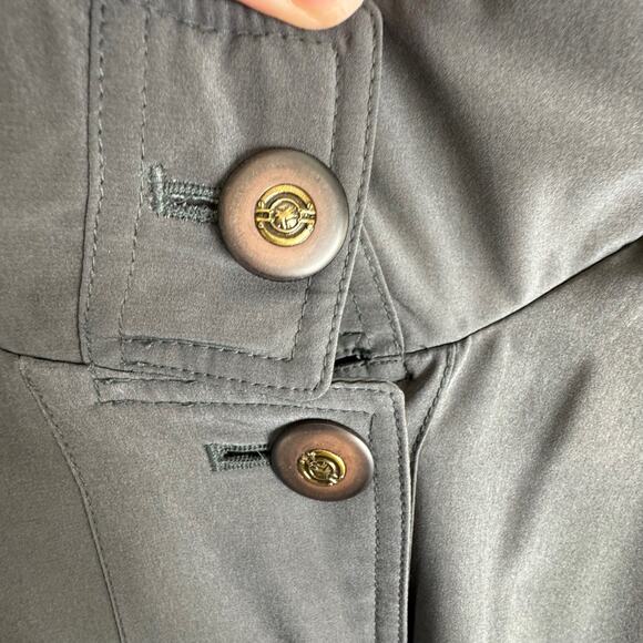 American Bazaar Vintage Gray Long Removable Lining Button Front Coat Size 10 - Picture 3 of 11